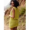 image:imageKumufenc Womens Tie Front Tops with Short Skirts Summer Sleeveless 2 Piece Sets Beach Casual Crochet Coverups