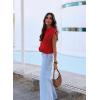 image:imageWomens Knit Vest Tops Sleeveless Cropped Chunky Sweater Vests Botton Down Lightweight Cardigan with PocketsRed