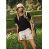 image:imageKumufenc Women Short Sleeve Workout Shirts Open Back Tops Casual Yoga Y2k Athletic Gym Slouchy Crop Running TeesBlack