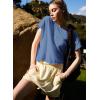 image:imageKumufenc Women Short Sleeve Workout Shirts Open Back Tops Casual Yoga Y2k Athletic Gym Slouchy Crop Running TeesBlue