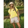 image:imageKumufenc Women Short Sleeve Workout Shirts Open Back Tops Casual Yoga Y2k Athletic Gym Slouchy Crop Running TeesDeep Yellow