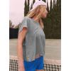 image:imageKumufenc Women Short Sleeve Workout Shirts Open Back Tops Casual Yoga Y2k Athletic Gym Slouchy Crop Running TeesGrey