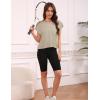 image:imageKumufenc Women Short Sleeve Workout Shirts Open Back Tops Casual Yoga Y2k Athletic Gym Slouchy Crop Running TeesLightbrown