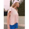 image:imageKumufenc Women Short Sleeve Workout Shirts Open Back Tops Casual Yoga Y2k Athletic Gym Slouchy Crop Running TeesPink