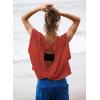 image:imageKumufenc Women Short Sleeve Workout Shirts Open Back Tops Casual Yoga Y2k Athletic Gym Slouchy Crop Running TeesRed