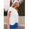 image:imageKumufenc Women Short Sleeve Workout Shirts Open Back Tops Casual Yoga Y2k Athletic Gym Slouchy Crop Running TeesWhite