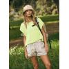 image:imageKumufenc Women Short Sleeve Workout Shirts Open Back Tops Casual Yoga Y2k Athletic Gym Slouchy Crop Running TeesYellow Green