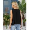 image:imageKumufenc Women Summer Casual Flowy Tops Loosefit Crop Tank Tops Sleeveless Crewneck High Low TopBlack