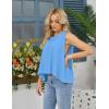 image:imageKumufenc Women Summer Casual Flowy Tops Loosefit Crop Tank Tops Sleeveless Crewneck High Low TopBlue