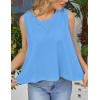 image:imageKumufenc Women Summer Casual Flowy Tops Loosefit Crop Tank Tops Sleeveless Crewneck High Low TopBlue