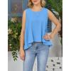 image:imageKumufenc Women Summer Casual Flowy Tops Loosefit Crop Tank Tops Sleeveless Crewneck High Low TopBlue