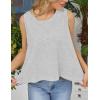 image:imageKumufenc Women Summer Casual Flowy Tops Loosefit Crop Tank Tops Sleeveless Crewneck High Low TopDarkgrey