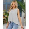 image:imageKumufenc Women Summer Casual Flowy Tops Loosefit Crop Tank Tops Sleeveless Crewneck High Low TopDarkgrey