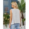 image:imageKumufenc Women Summer Casual Flowy Tops Loosefit Crop Tank Tops Sleeveless Crewneck High Low TopDarkgrey