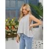 image:imageKumufenc Women Summer Casual Flowy Tops Loosefit Crop Tank Tops Sleeveless Crewneck High Low TopDarkgrey