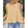 image:imageKumufenc Women Summer Casual Flowy Tops Loosefit Crop Tank Tops Sleeveless Crewneck High Low TopKhaki