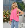 image:imageKumufenc Women Summer Casual Flowy Tops Loosefit Crop Tank Tops Sleeveless Crewneck High Low TopRosered