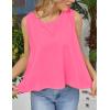 image:imageKumufenc Women Summer Casual Flowy Tops Loosefit Crop Tank Tops Sleeveless Crewneck High Low TopRosered