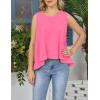 image:imageKumufenc Women Summer Casual Flowy Tops Loosefit Crop Tank Tops Sleeveless Crewneck High Low TopRosered