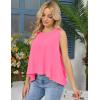 image:imageKumufenc Women Summer Casual Flowy Tops Loosefit Crop Tank Tops Sleeveless Crewneck High Low TopRosered