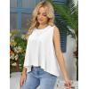 image:imageKumufenc Women Summer Casual Flowy Tops Loosefit Crop Tank Tops Sleeveless Crewneck High Low TopWhite