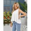 image:imageKumufenc Women Summer Casual Flowy Tops Loosefit Crop Tank Tops Sleeveless Crewneck High Low TopWhite