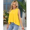 image:imageKumufenc Women Summer Casual Flowy Tops Loosefit Crop Tank Tops Sleeveless Crewneck High Low TopYellow