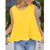 image:imageKumufenc Women Summer Casual Flowy Tops Loosefit Crop Tank Tops Sleeveless Crewneck High Low TopYellow