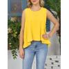 image:imageKumufenc Women Summer Casual Flowy Tops Loosefit Crop Tank Tops Sleeveless Crewneck High Low TopYellow