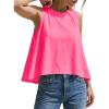 image:imageKumufenc Women Summer Casual Flowy Tops Loosefit Crop Tank Tops Sleeveless Crewneck High Low TopRosered