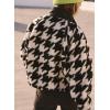 image:imageKumufenc Printed Sherpa Jacket for Women Long Sleeve Button Down Fuzzy Fleece Coat Y2K Outerwear with PocketsBlack