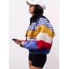 image:imageKumufenc Printed Sherpa Jacket for Women Long Sleeve Button Down Fuzzy Fleece Coat Y2K Outerwear with PocketsYellow