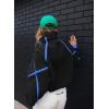 image:imageKumufenc Womens Fleece Sweatshirts Half Zip Pullover Long Sleeve Oversized Workout Crop Tops Hoodie With PocketBlackblue