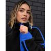 image:imageKumufenc Womens Fleece Sweatshirts Half Zip Pullover Long Sleeve Oversized Workout Crop Tops Hoodie With PocketBlackblue