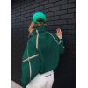 image:imageKumufenc Womens Fleece Sweatshirts Half Zip Pullover Long Sleeve Oversized Workout Crop Tops Hoodie With PocketPinkgreen