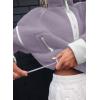 image:imageKumufenc Womens Fleece Sweatshirts Half Zip Pullover Long Sleeve Oversized Workout Crop Tops Hoodie With PocketPurple