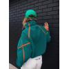 image:imageKumufenc Womens Fleece Sweatshirts Half Zip Pullover Long Sleeve Oversized Workout Crop Tops Hoodie With PocketRedgreen