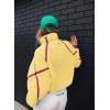 image:imageKumufenc Womens Fleece Sweatshirts Half Zip Pullover Long Sleeve Oversized Workout Crop Tops Hoodie With PocketYellow