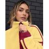 image:imageKumufenc Womens Fleece Sweatshirts Half Zip Pullover Long Sleeve Oversized Workout Crop Tops Hoodie With PocketYellow