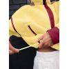 image:imageKumufenc Womens Fleece Sweatshirts Half Zip Pullover Long Sleeve Oversized Workout Crop Tops Hoodie With PocketYellow