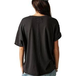 image:imageKumufenc Womens Summer Tops Oversized Short Sleeve Plain Tshirts Casual Exposed Raw Seams Tee Shirts
