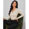 image:imageKumufenc Womens Full Zip Running Jacket Corset Casual Long Sleeve Workout Zip Up Bustier Crop Hoodie Tops