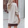 image:imageKumufenc Womens Casual Double Breasted Long Sleeve Trench Coat Lapel Solid Color Loose Jacket Coat with Pockets