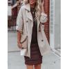 image:imageKumufenc Womens Casual Double Breasted Long Sleeve Trench Coat Lapel Solid Color Loose Jacket Coat with Pockets