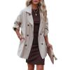 image:imageKumufenc Womens Casual Double Breasted Long Sleeve Trench Coat Lapel Solid Color Loose Jacket Coat with Pockets